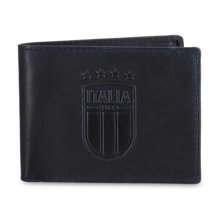 ITALY FIGC BLACK LEATHER WALLET