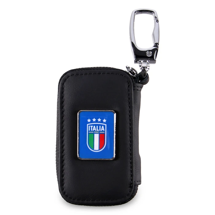 ITALY FIGC LEATHER ZIPPERED KEYRING