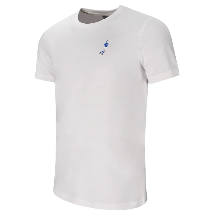 CUCCHIAIO AD AMSTERDAM TACCHETTEE X ITALIA FIGC WHITE EMBROIDERED T-SHIRT