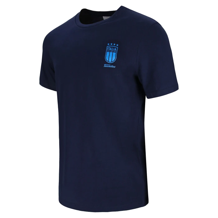 TACCHETTEE X ITALIA FIGC BLUE PRINTED T-SHIRT