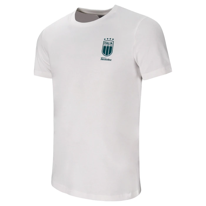 TACCHETTEE X ITALIA FIGC WHITE PRINTED T-SHIRT