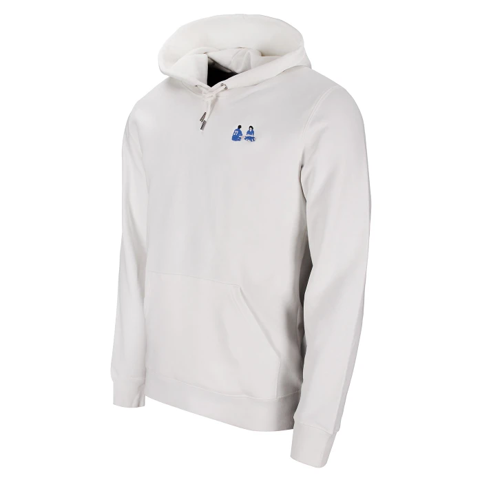 L'INTESA AZZURRA TACCHETTEE X ITALIA FIGC WHITE EMBROIDERED HOODIE