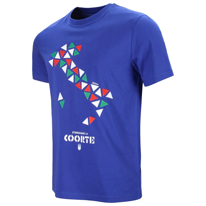 BELPAESE A COORTE! TACCHETTEE X ITALIA FIGC PRINTED LIGHT BLUE T-SHIRT