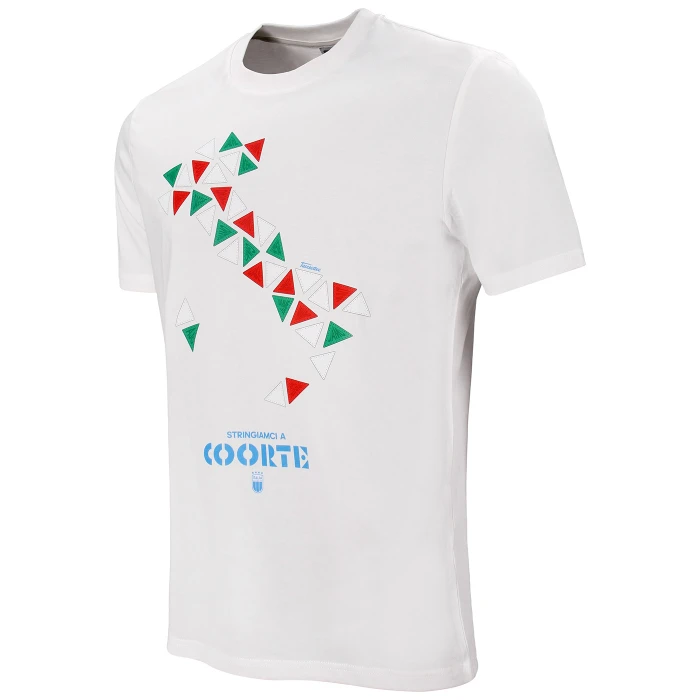 BELPAESE A COORTE! TACCHETTEE X ITALIA FIGC PRINTED WHITE T-SHIRT