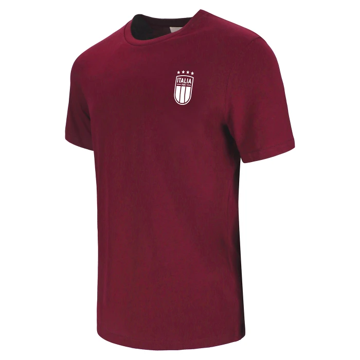 TACCHETTEE X ITALIA FIGC BURGUNDY PRINTED T-SHIRT