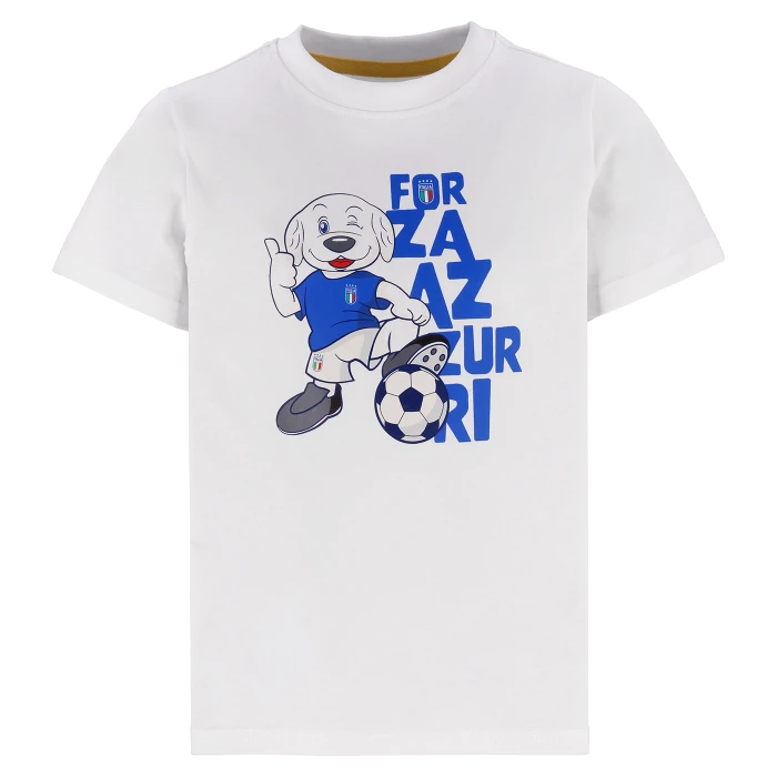 ITALY FIGC KIDS WHITE MASCOTTE T-SHIRT