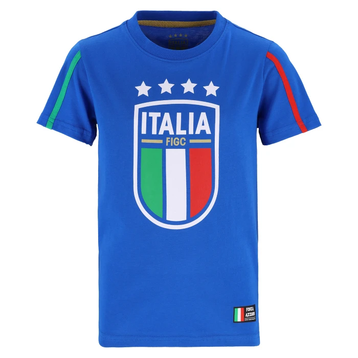 ITALY FIGC KIDS BLUE BIG LOGO T-SHIRT