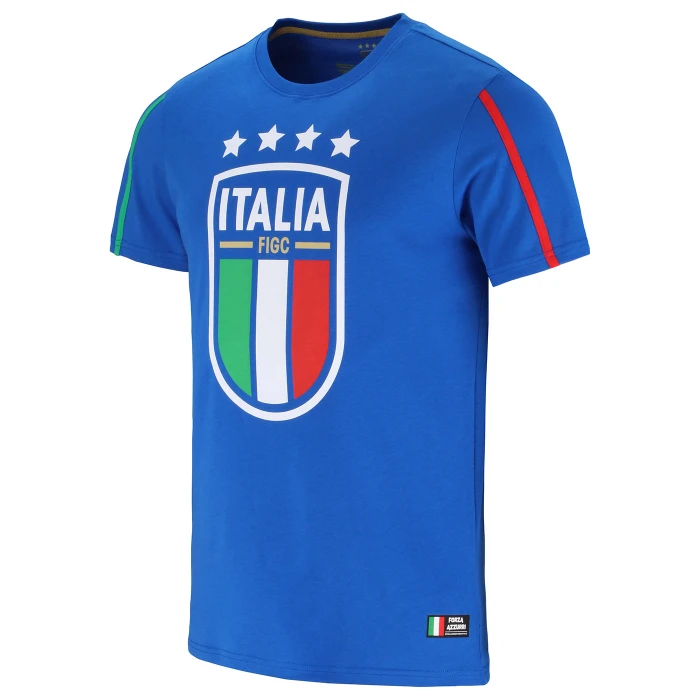ITALIA FIGC BIG LOGO BLUE T-SHIRT