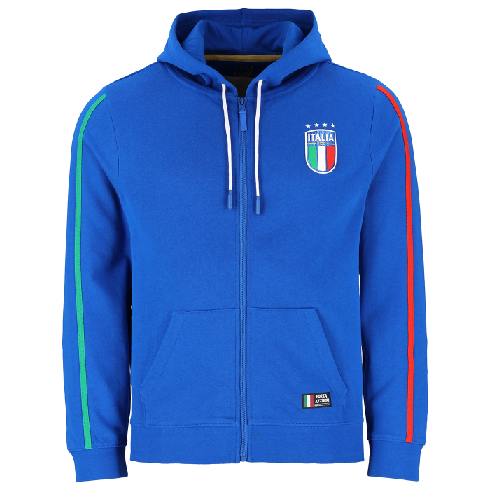 ITALIA FIGC FELPA ZIP LOGO BLU