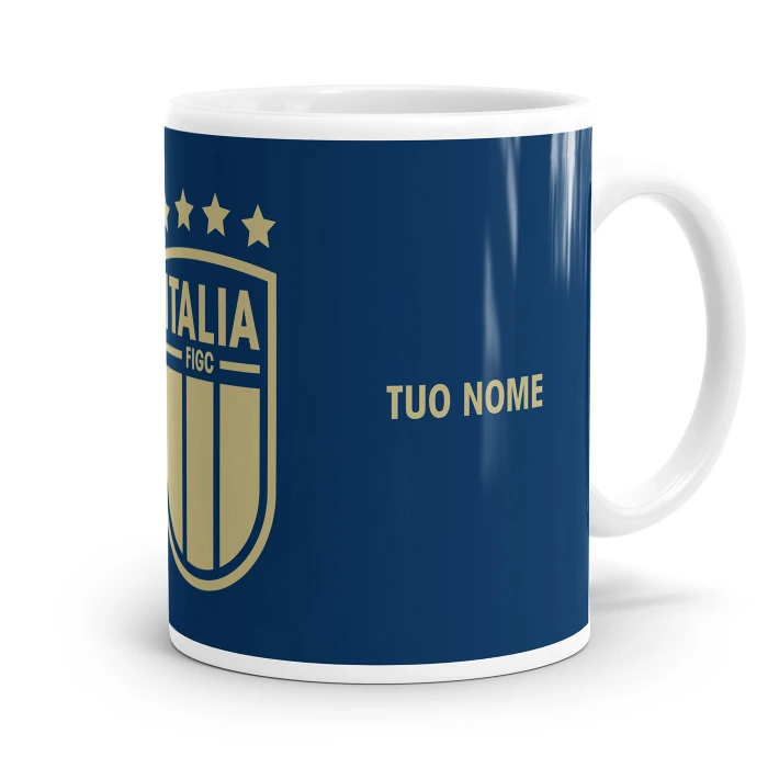ITALY FIGC BLUE WITH GOLD CREST MUG